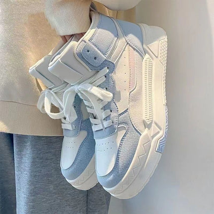 Autumn and Winter New High-Top Sneakers for Women, College Style Niche Original Thick-Soled Sneakers, Versatile Fashionable Casual White Shoes