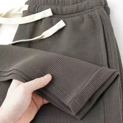 Spring and Autumn Casual Pants Loose Joggers 2024 New Men's Long Pants Trendy Waffle Straight-Leg Export Trousers