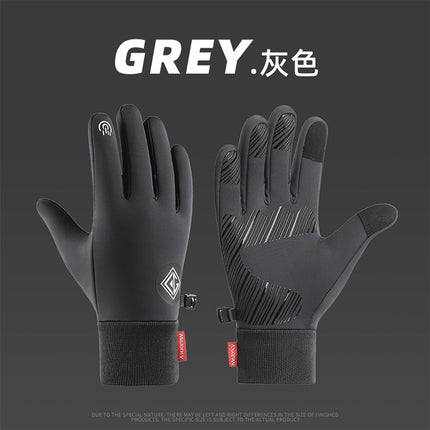 2025 Cross-Border Autumn and Winter Sports Velvet Windproof and Warm Men's and Women's Non-Slip Touch Screen Water-Repellent Cycling Cold-Proof Gloves