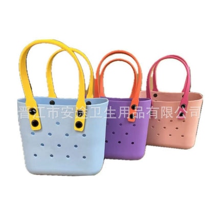 EVA Beach Bag DIY Hole Bag Women's Handbag Macaron Cross-border Hot Lunch Bag Cartoon Children's New