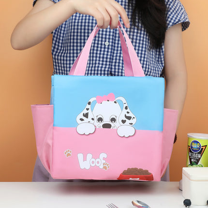 New Cartoon Double Lunch Bag Large Capacity Student Lunch Bag Outgoing Portable Lunch Box Insulation Bag