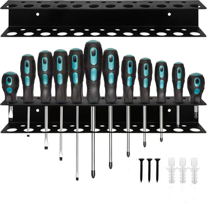 Hardware Tool Storage Rack Iron Wall-Mounted Screwdriver Pliers Rack Lightweight Design Multi-Hole Screwdriver Display Rack