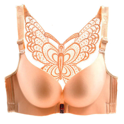 Wholesale Front Button Non-Wired Large Size Bra for Fat Girls Push-Up Adjustable Beautiful Back Seamless Thin Sexy Intimates