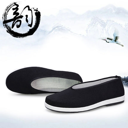 Wholesale New Spring and Autumn Casual Old Beijing Round Mouth Cloth Shoes Men's Slip-on Breathable Single Shoes Middle-aged and Elderly Motoring Shoes