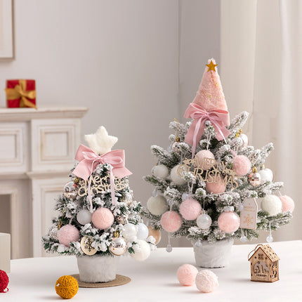 Christmas tree new desktop christmas tree pvc with lights christmas tree mini diy christmas decoration flocking