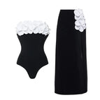 Black tube top suit / S