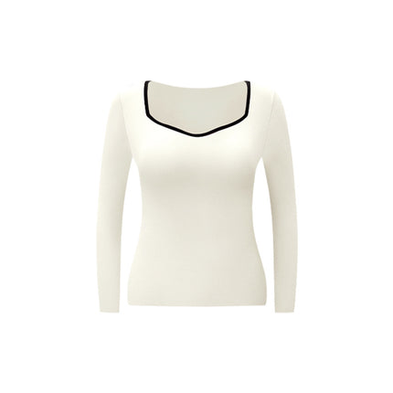 8870 Seamless Square Neck Thermal Base Layer Underwear for Women, Anti-Static Mask Base Shirt, Autumn and Winter German Velvet Heating Outerwear