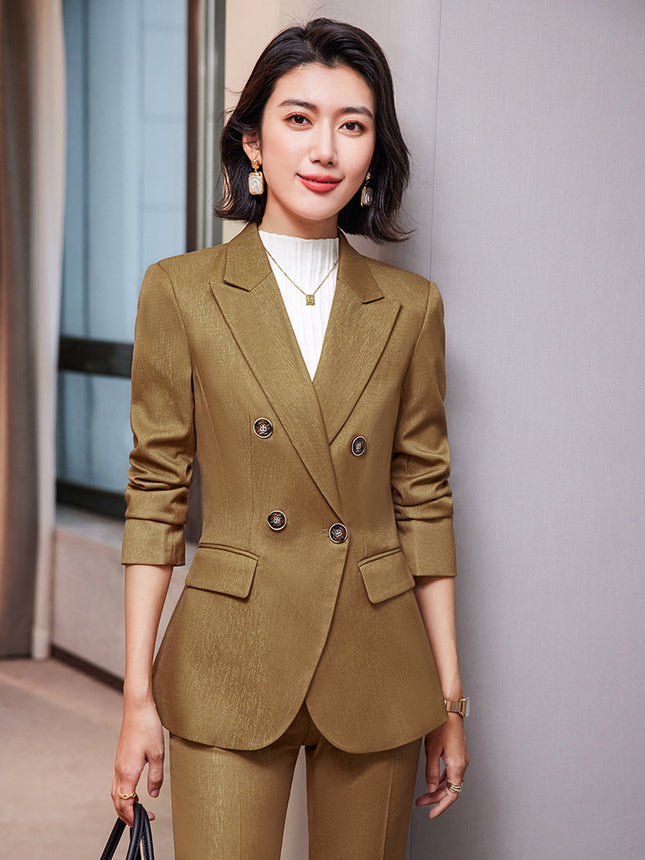 High-end professional suit suit female autumn and winter temperament goddess fan workplace interview formal wear Manager sales department work clothes
