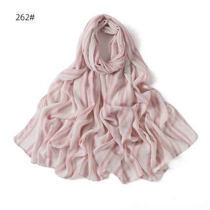 New foreign trade ink printing pearl chiffon scarf breathable soft leopard print floral wrap long towel 258-267