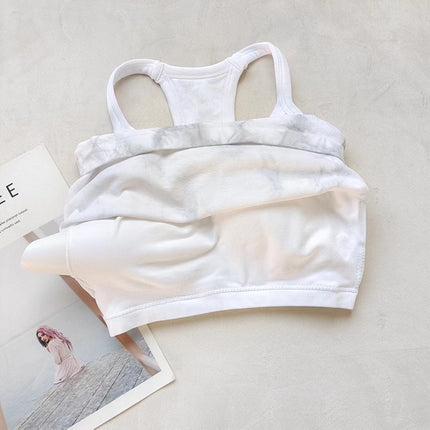 Sports Vest with Chest Pad for Women's Summer Outer Wear Yoga Beautiful Back Sweat-Absorbent Breathable Running Shock-Proof High-Intensity Fitness Bra