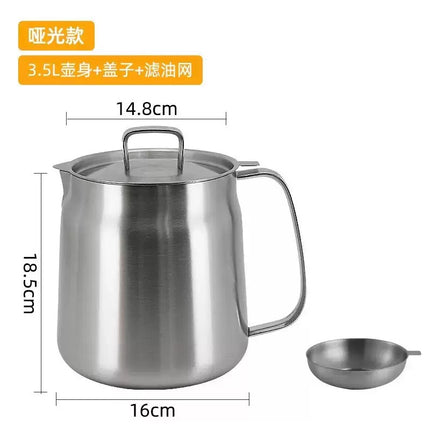 Oil Filter Pot 304 Stainless Steel Thickened Household Large Capacity Oil Storage Tank with Filter Screen Oil Residue Filtering Artifact Oil Bottle