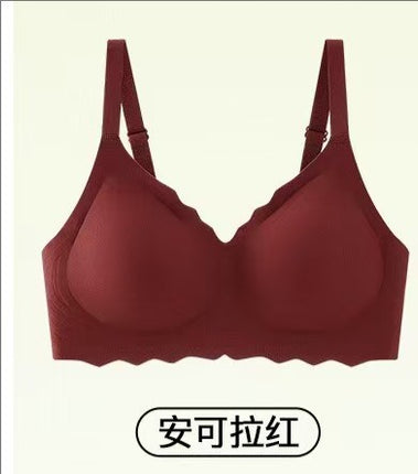 Autumn and Winter New Seamless Jelly Gel Small Chest Push-up Underwear Women's Comfortable Non-rims Anti-sagging Drop Cup Bra