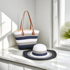 Black blue gray / Hat + bag set