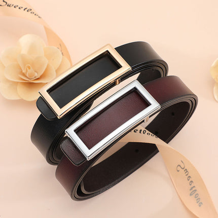 Belt Women's Leather Simple Fashion Women's Professional Belt Women's South Korea Dress Decorative Suit Trendy Belt