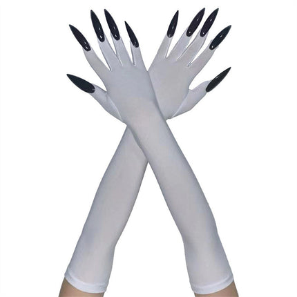 48cm European and American Fashion Halloween Gloves Long Nails Ghost Claw Gloves Long Performance Props Costume Black Red Claw