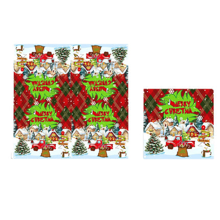 Cross-Border New Product Christmas Grinch Theme Party Decoration Flag Cartoon Party Supplies Tableware Christmas Decoration