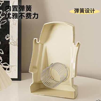 Desktop Tissue Box with High Aesthetic Appeal for Home Use, Stone-Like Bathroom Toilet Paper Holder with Built-In Spring, Large Capacity Tissue Box for Living Room