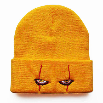 Pennywise scary eyes horror clown eyes knitted hat warm pullover hip hop hat woolen hat