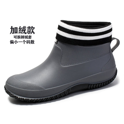 Korean Style New Arrival Short Rain Boots Women's Waterproof Non-Slip Women's Rain Boots Kitchen Water Boots Adult Thick-Sole Wear-Resistant Rubber Shoes