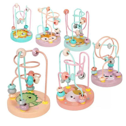 Baby and Kidsren's Fun Animal Three-Line Bead Building Blocks Beaded 1-2-3 Educational Exercise Hand-Eye Coordination Early Education Toys