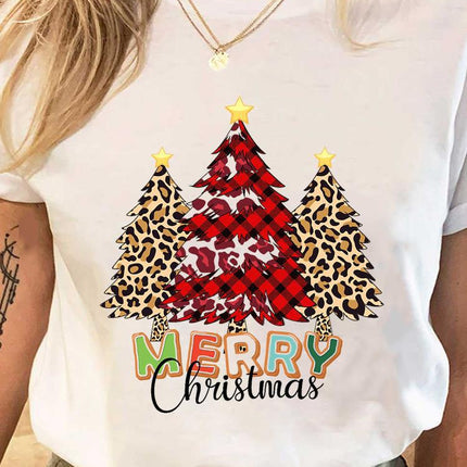 Wholesale ladies blouse supply Christmas happy fashion cartoon bottoming shirt clothes