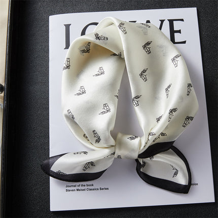 100% Silk Scarf Real Silk Premium Hangzhou Silk Small Square Scarf Spring and Autumn All-match Neck Protection Decorative Shirt Professional Scarf