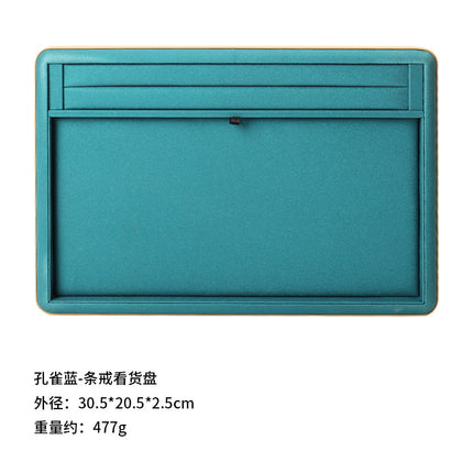 Counter Leather Jewelry Tray High-End Jade Pendant Tray Ring Storage Tray Jewelry Display Stand Live Broadcast Props