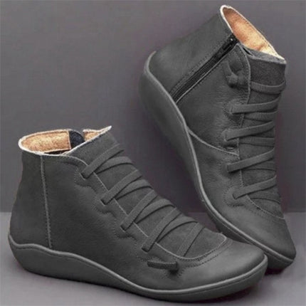 Amazon Independent Station 2024 Export Large Size 41 43 Size Side Zipper Short Boots Women's Comfortable High Top Short Boots Women's Shoes