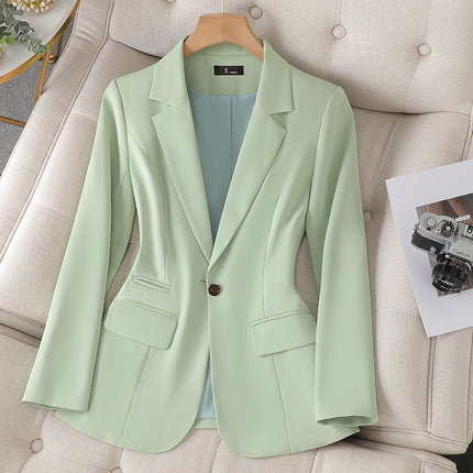 Cross-Border Green Casual Blazer for Women, New Autumn Style, Elegant, Fashionable, High-End, Professional Blazer Top