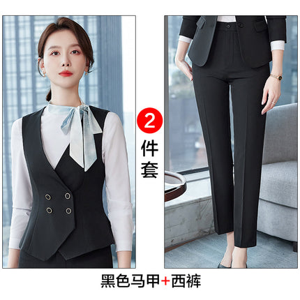 Suit Vest Women's suit High-end Sense Short Slim-fit Professional Hotel Bank Dress Overalls Vest