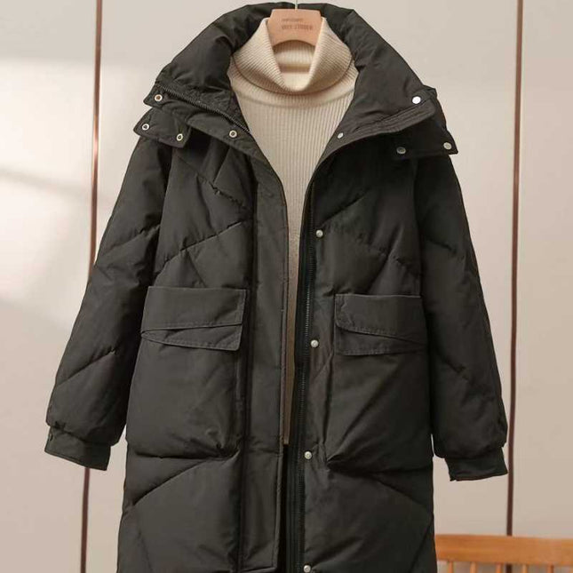 2025 New Mid-Length Green down Cotton Outwear for Women, Loose Cotton Outwear, Winter Thickeneded Warm Large Size Cotton Jacket