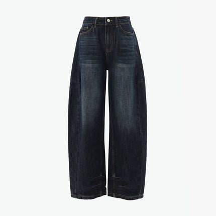 Raccoon House # American Retro Loose Wide-Leg Pants Autumn and Winter New Versatile Scimitar Pants Drapey Scimitar Floor-Length Jeans