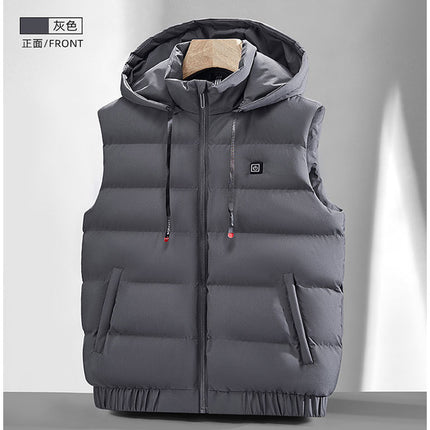 Factory Direct supply graphene electric heating hooded vest intelligent temperature control charging heating vest men and women winter cold-proof