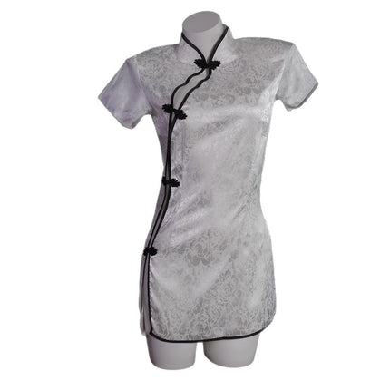 Sexy cheongsam pajamas pure desire to uniform sexy lingerie temptation hot bed satin high split high sense