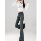 Thick velvet vintage blue trousers / XS