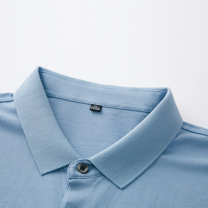 Mingdi Mouse Men's Summer New Pure Cotton Short-sleeved Men's T-shirt Striped Casual Lapel Large Size Men's Polo Shirt