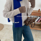 Homemade wool flat plate sapphire blue