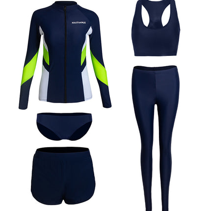 2024 New Swimsuit Split Long-Sleeved Trousers Suit Quick-Drying Wetsuit Surfing Sun Protection Clothing Conservative Jellyfish Suit