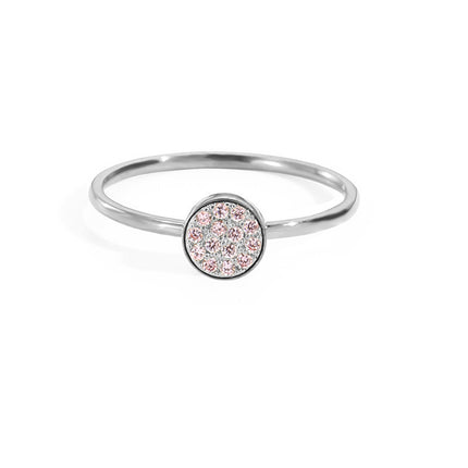 Cross-border foreign trade new stainless steel diamond ring Women's Light luxury December birthday stone ring gift wholesale