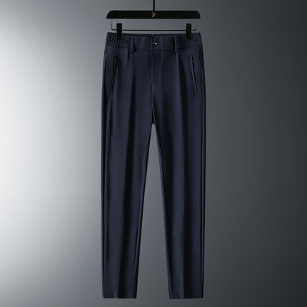 2025 Summer Thin Men's Pants Stretch Pants Summer Business Casual Ice Silk Summer Pants Drapey Light Luxury Pants