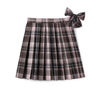 (safety pants) taro plaid skirt + bow tie / XS