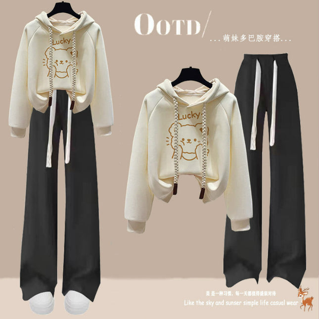 Junior high school students autumn suit 2024 spring and autumn new fashionable girl sweater girl sports two-piece set