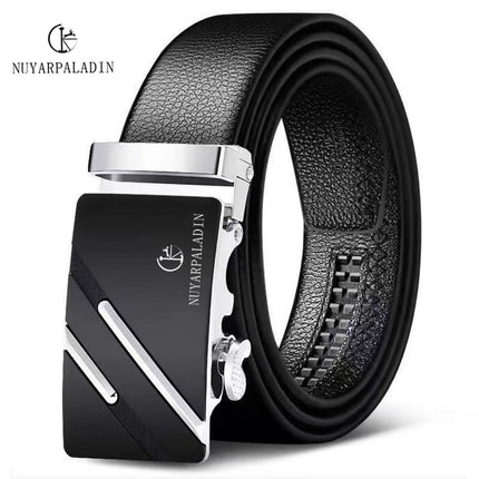 Authentic Leather Belt for Men, Automatic Buckle, Casual Business Trendy New Versatile Belt for Young and Middle-Aged Men
