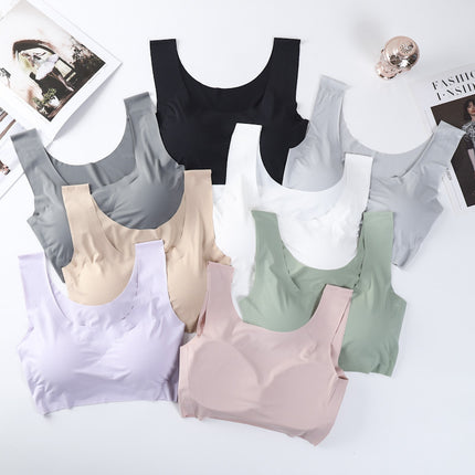 Shangpin Anxin Generation Seamless Rim-free One-piece Ice Silk Gather-up plus size Beauty Back Sports Bra Underwear for Women