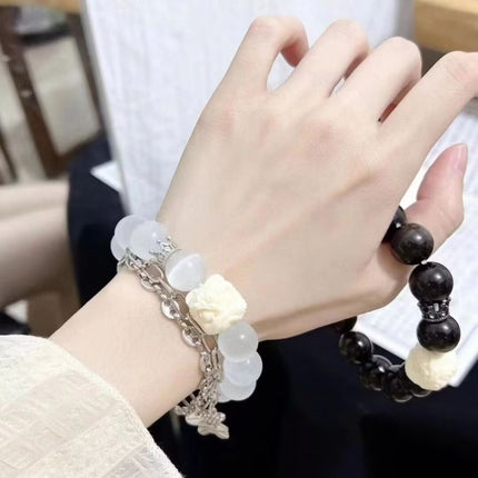 New Chinese-Style Ancient Beaded Elastic String Bracelet, Sweet Girl's Glass Bracelet, Night Market Stall, Cross-Border Live Broadcast Jewelry
