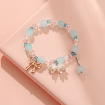 New Chinese-Style Ancient Beaded Elastic String Bracelet, Sweet Girl's Glass Bracelet, Night Market Stall, Cross-Border Live Broadcast Jewelry