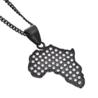 Gun black Africa map + 3mm24inch gun Black Cuban chain