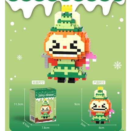 What is the cross-border Christmas building block ball micro-particle assembly puzzle snowman Christmas tree ornaments boys and girls gifts