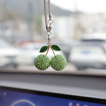Ai Cheng Cross-Border Cherry Strawberry Car Interior Rhinestone Pendant Car Decoration Supplies Car Supplies Pendant