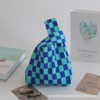 Flower plaid blue and green
